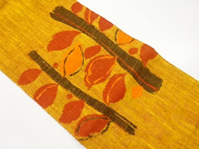 JAPANESE NAGOYA OBI / MAWATA TSUMUGI / WOVEN PLANTS